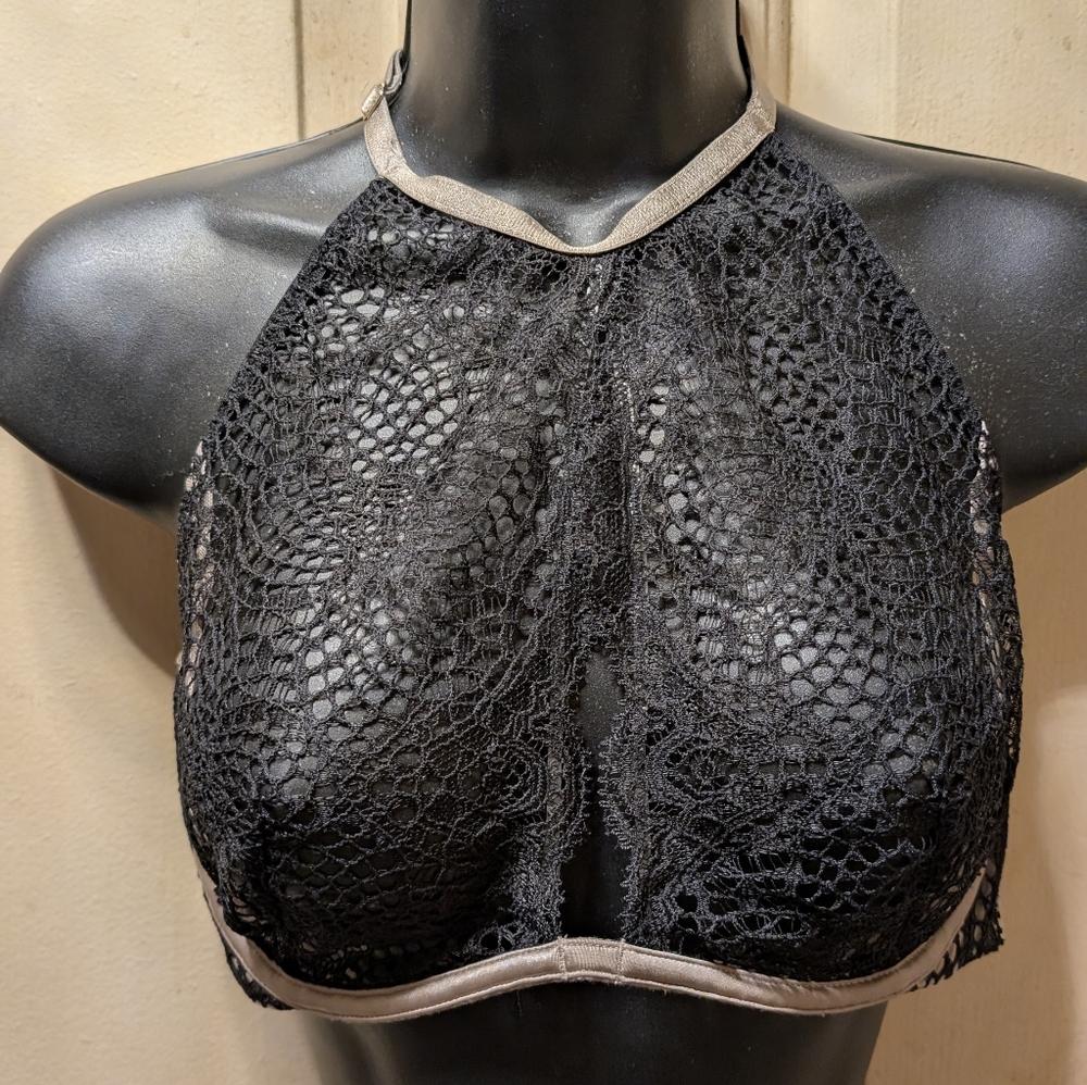 Black Lace Halter Bralette